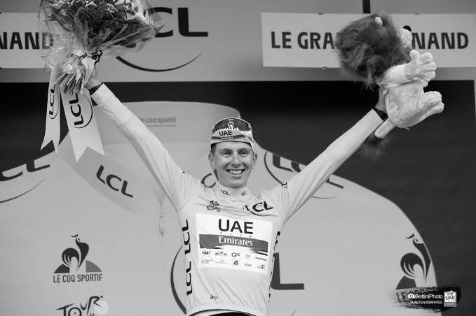Tadej Pogačar in the Tour de France Yellow Jersey