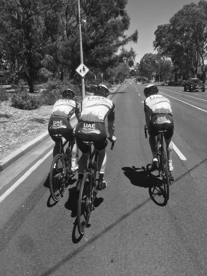 UAE Team Emirates riders training together on the road